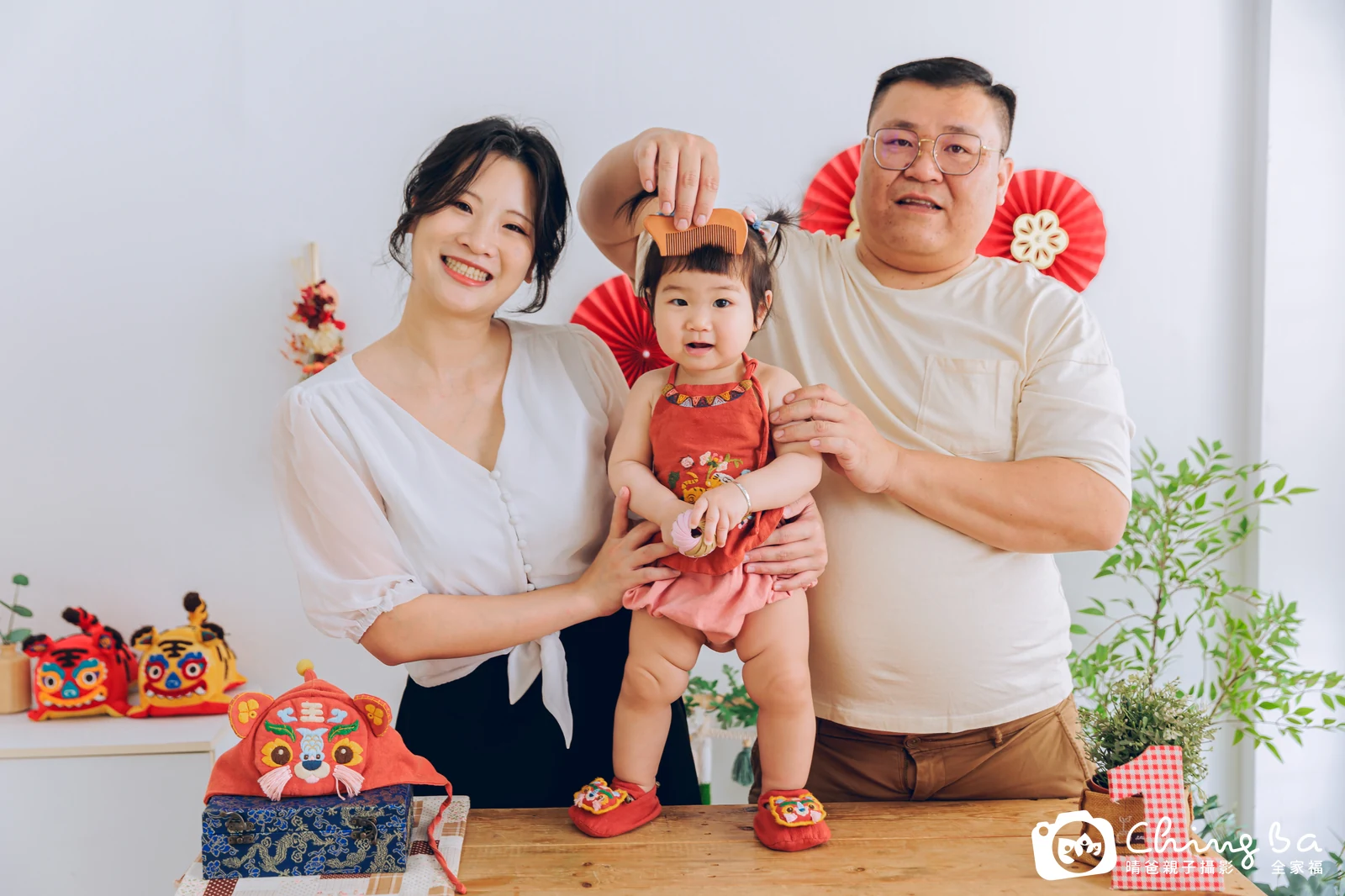 小蹦啾的台中小家庭抓周拍攝現場