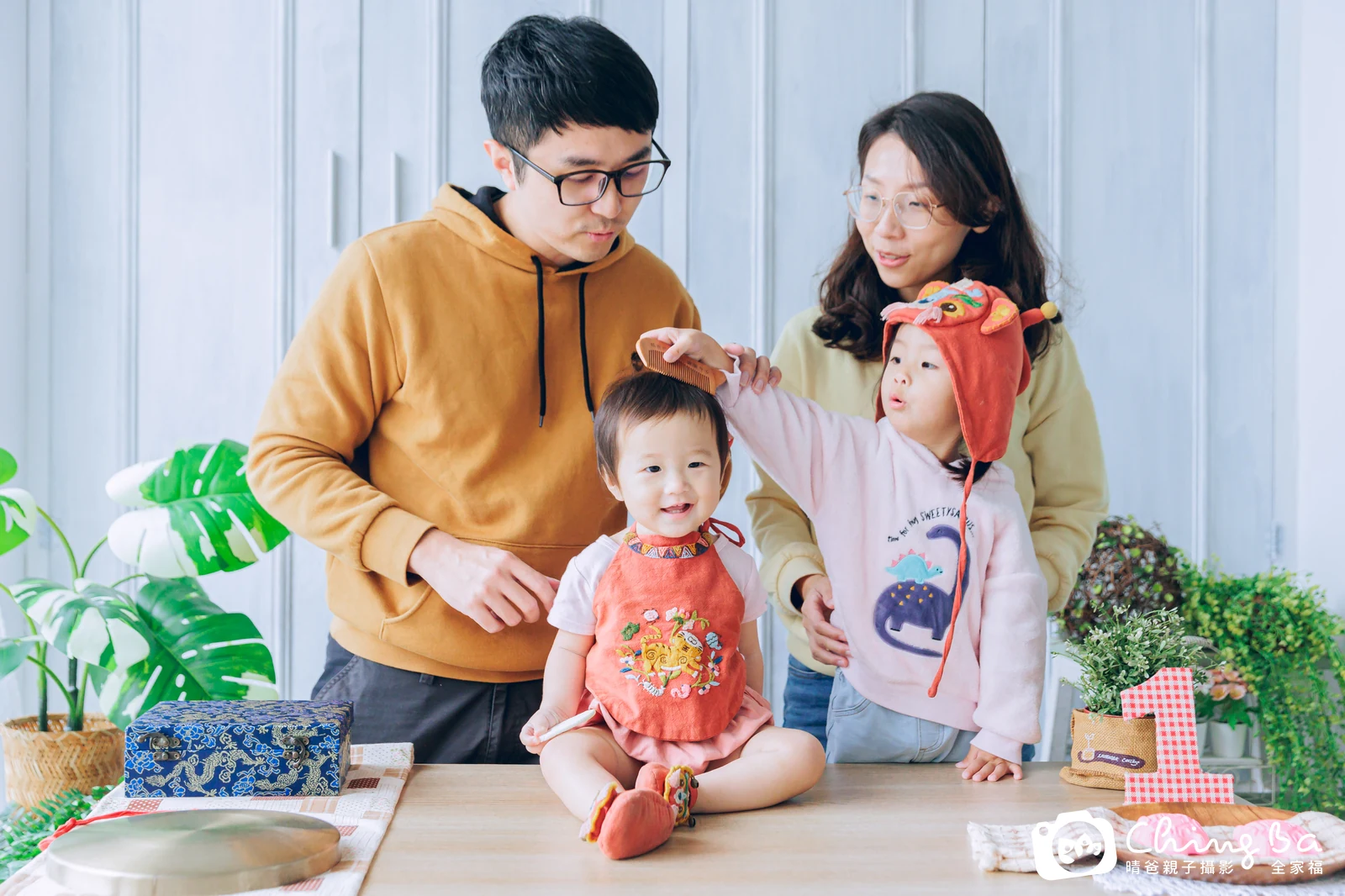 點點的台中小家庭抓周拍攝現場