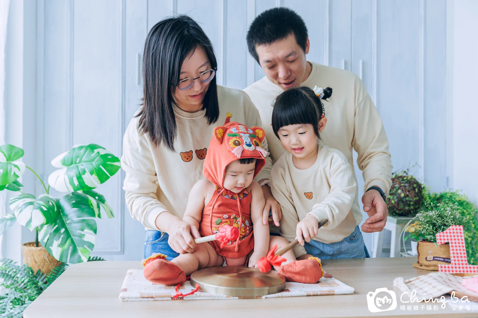 纓的台中小家庭抓周拍攝現場