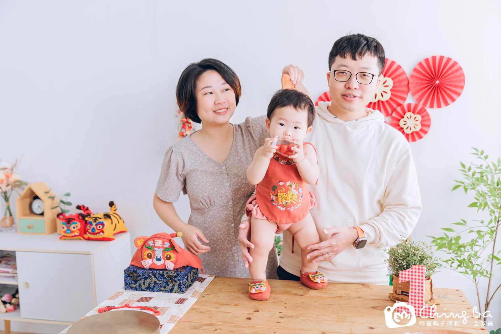 芙的台中小家庭抓周拍攝現場