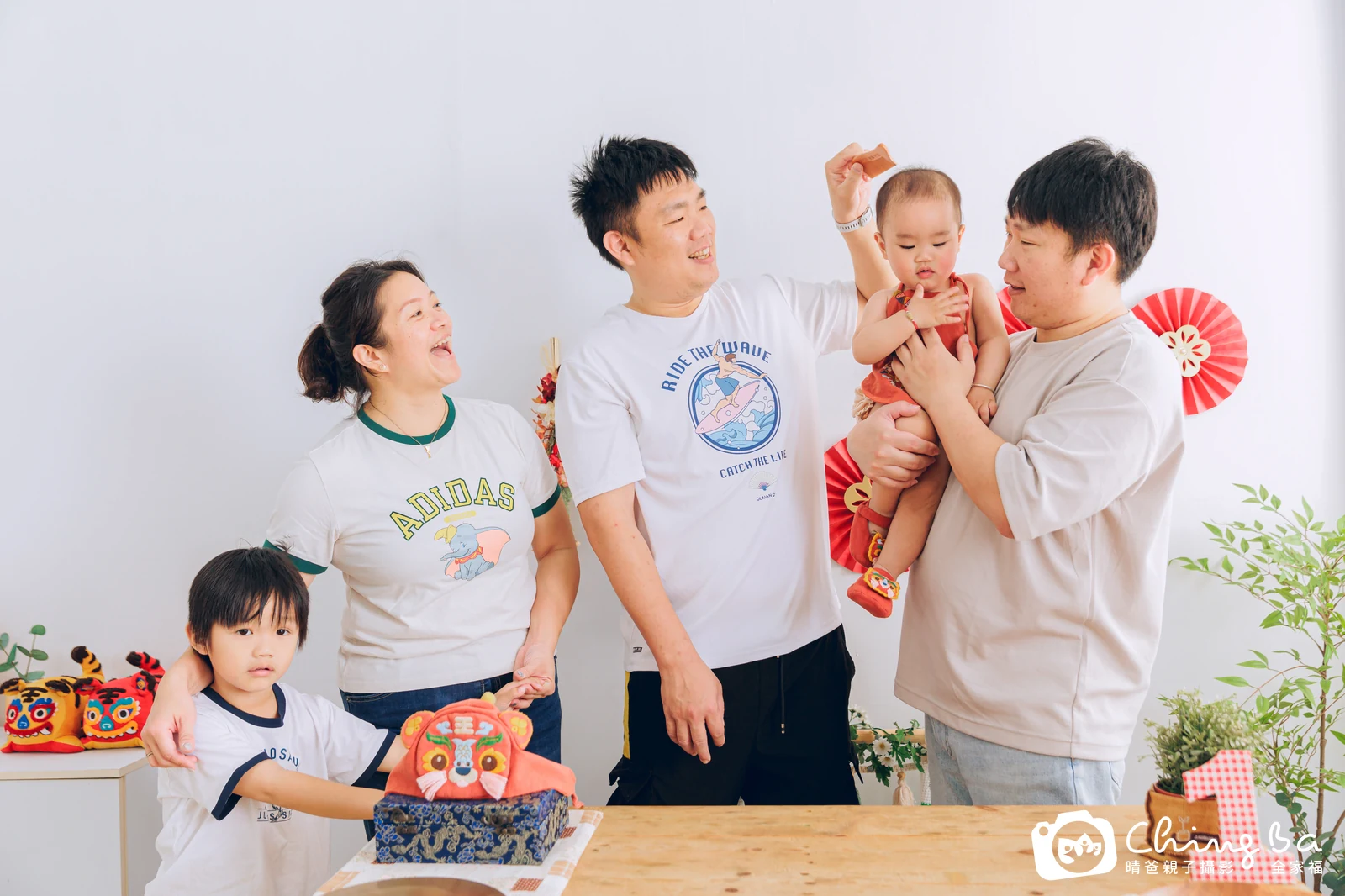 豐的台中小家庭抓周拍攝現場