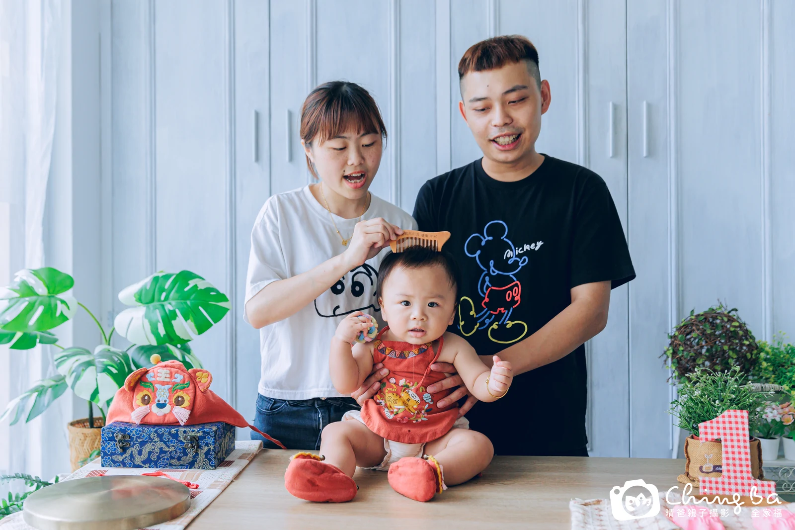 丞丞的台中小家庭抓周拍攝現場