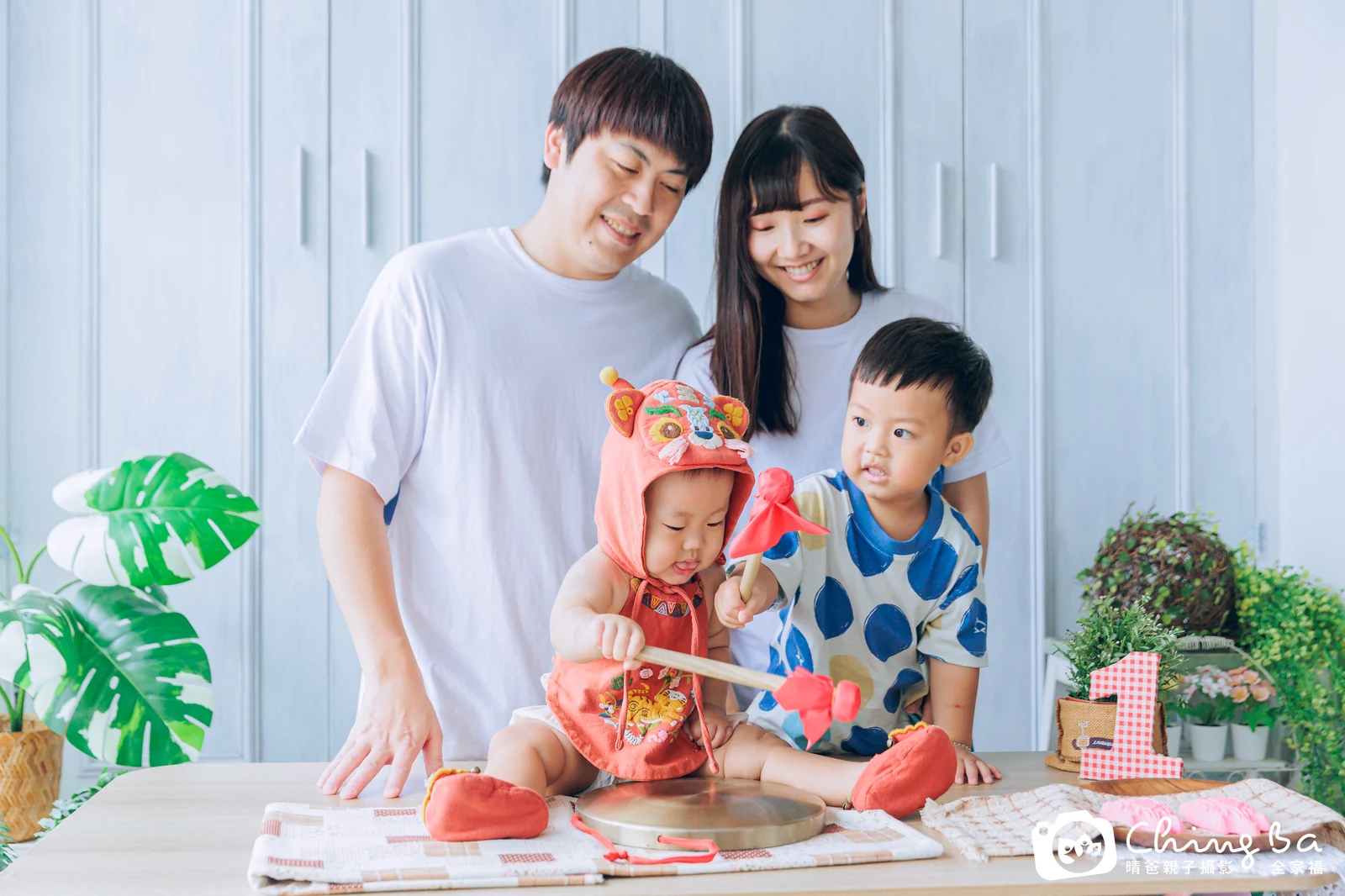 祐祐的台中小家庭抓周拍攝現場