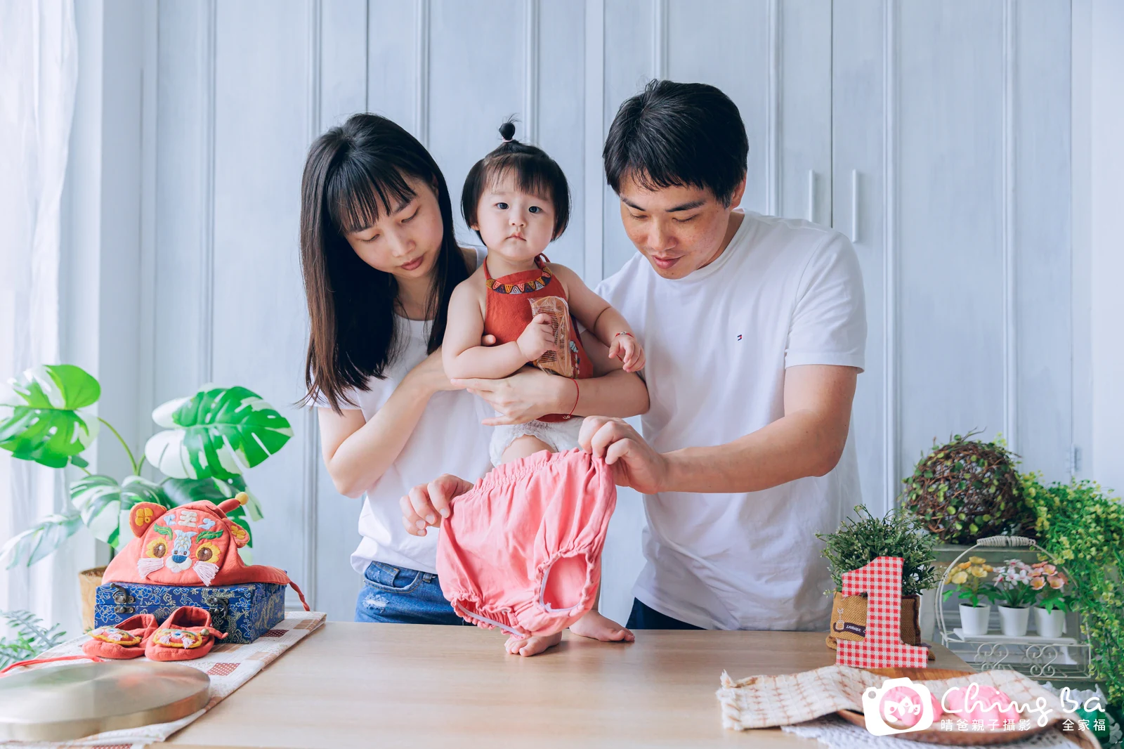 念念的台中小家庭抓周拍攝現場