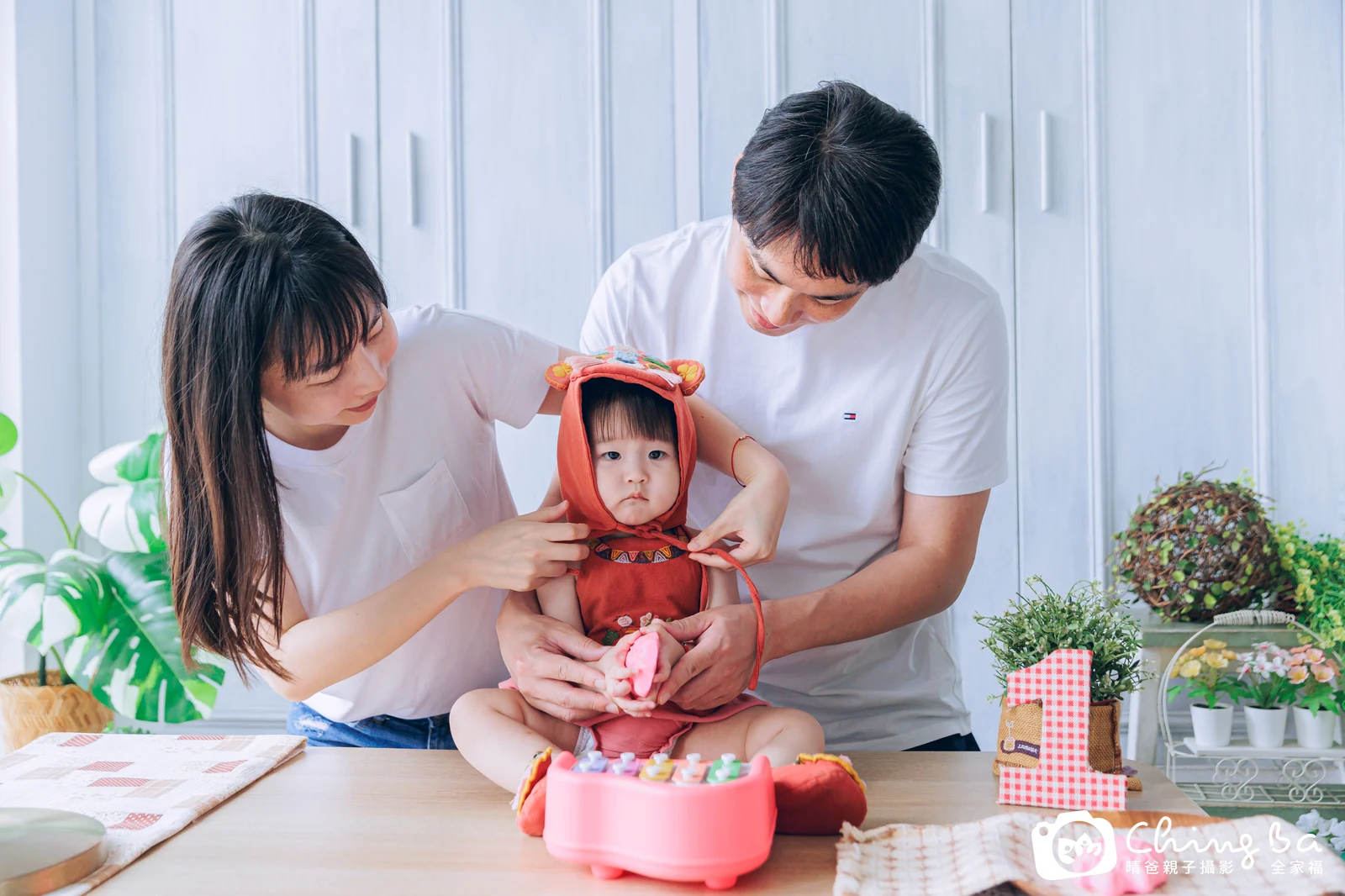 念念的台中小家庭抓周拍攝現場