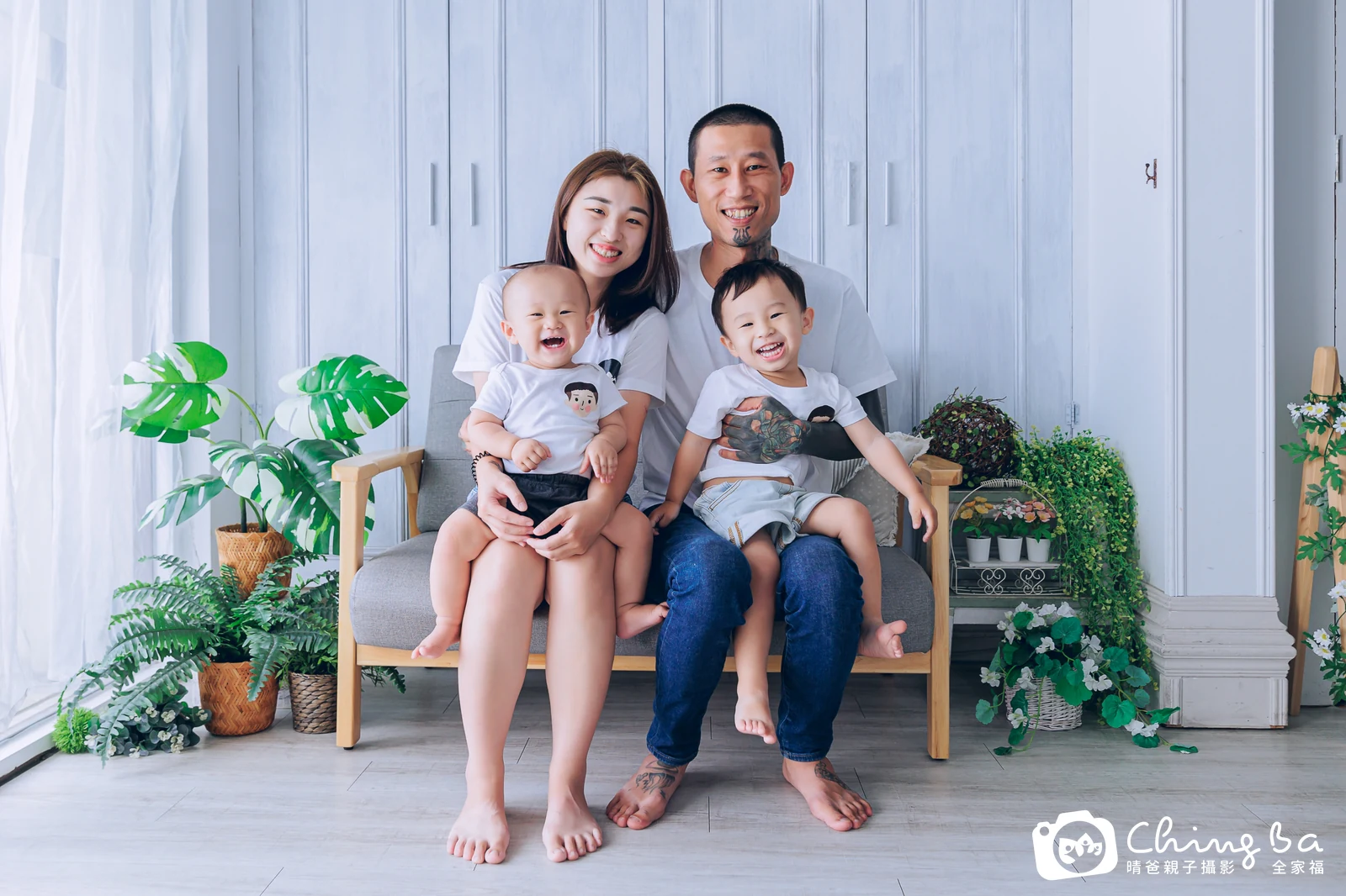 承的台中小家庭抓周拍攝現場
