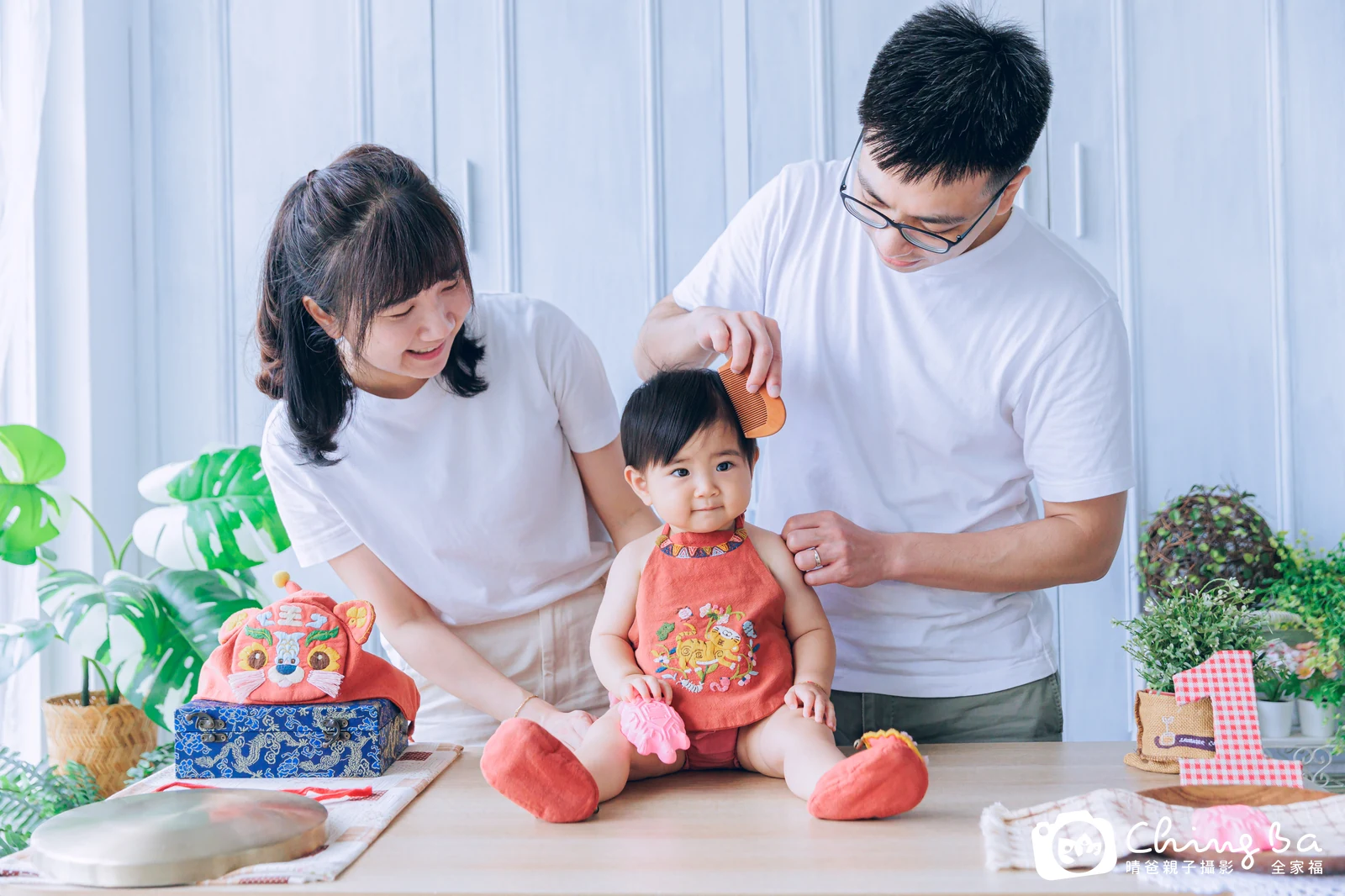 萱萱的台中小家庭抓周拍攝現場