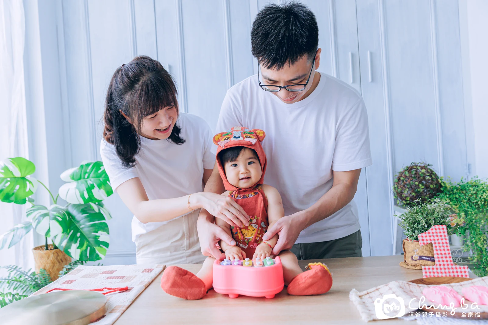 萱萱周歲抓周儀式的紀錄（2024 年夏季・平日場）