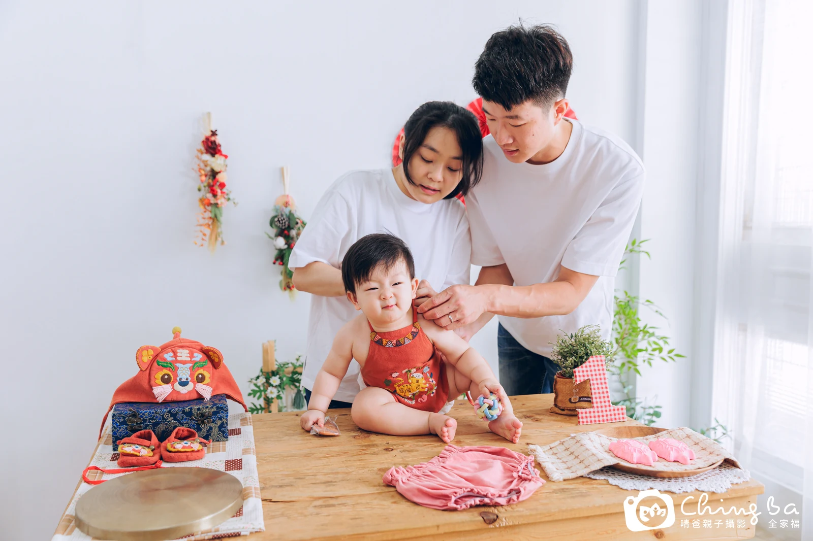 咪嚕的台中小家庭抓周拍攝現場