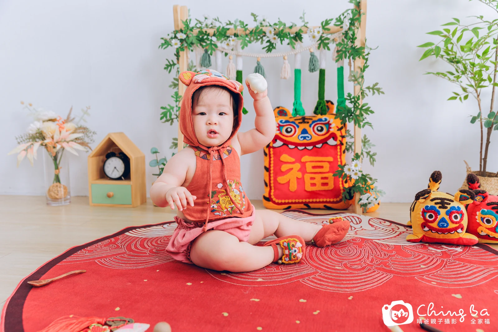 咪嚕的台中小家庭抓周拍攝現場