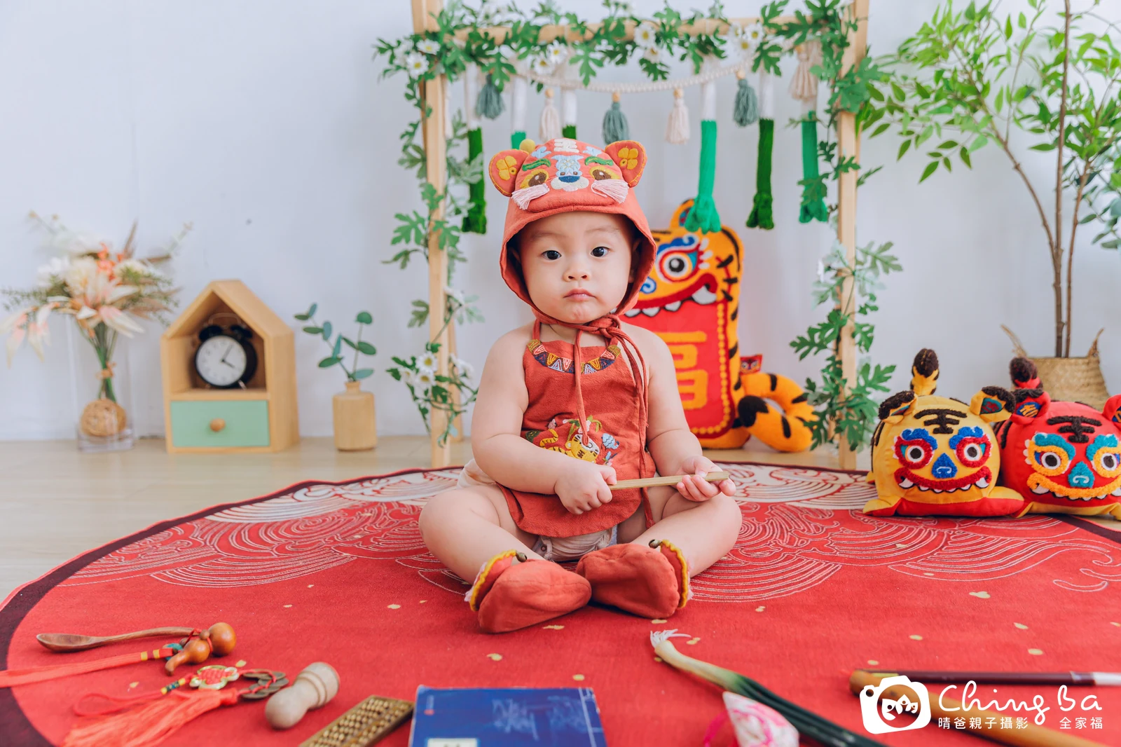 米米的台中小家庭抓周拍攝現場