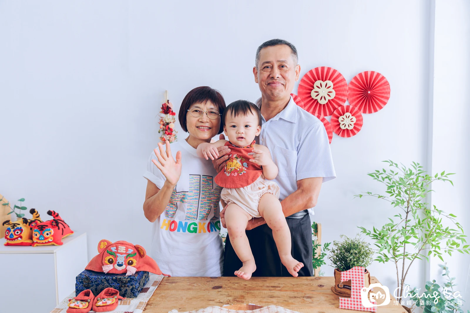 王子麵的台中小家庭抓周拍攝現場