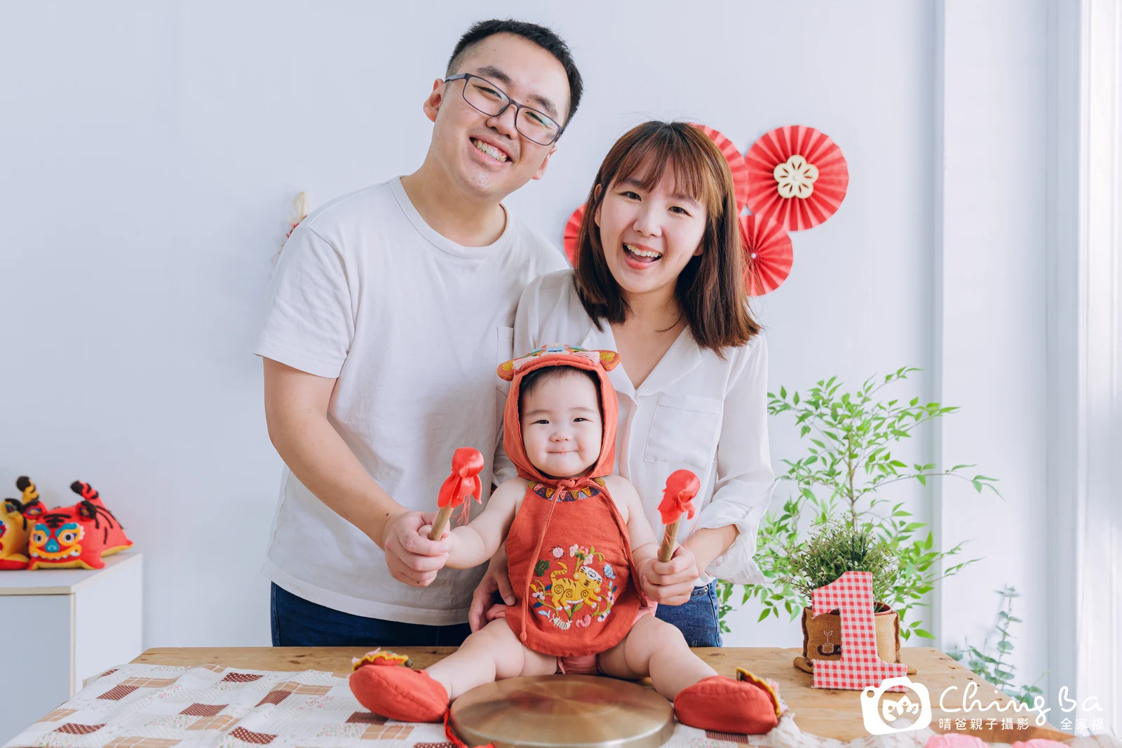 玥玥的台中小家庭抓周拍攝現場