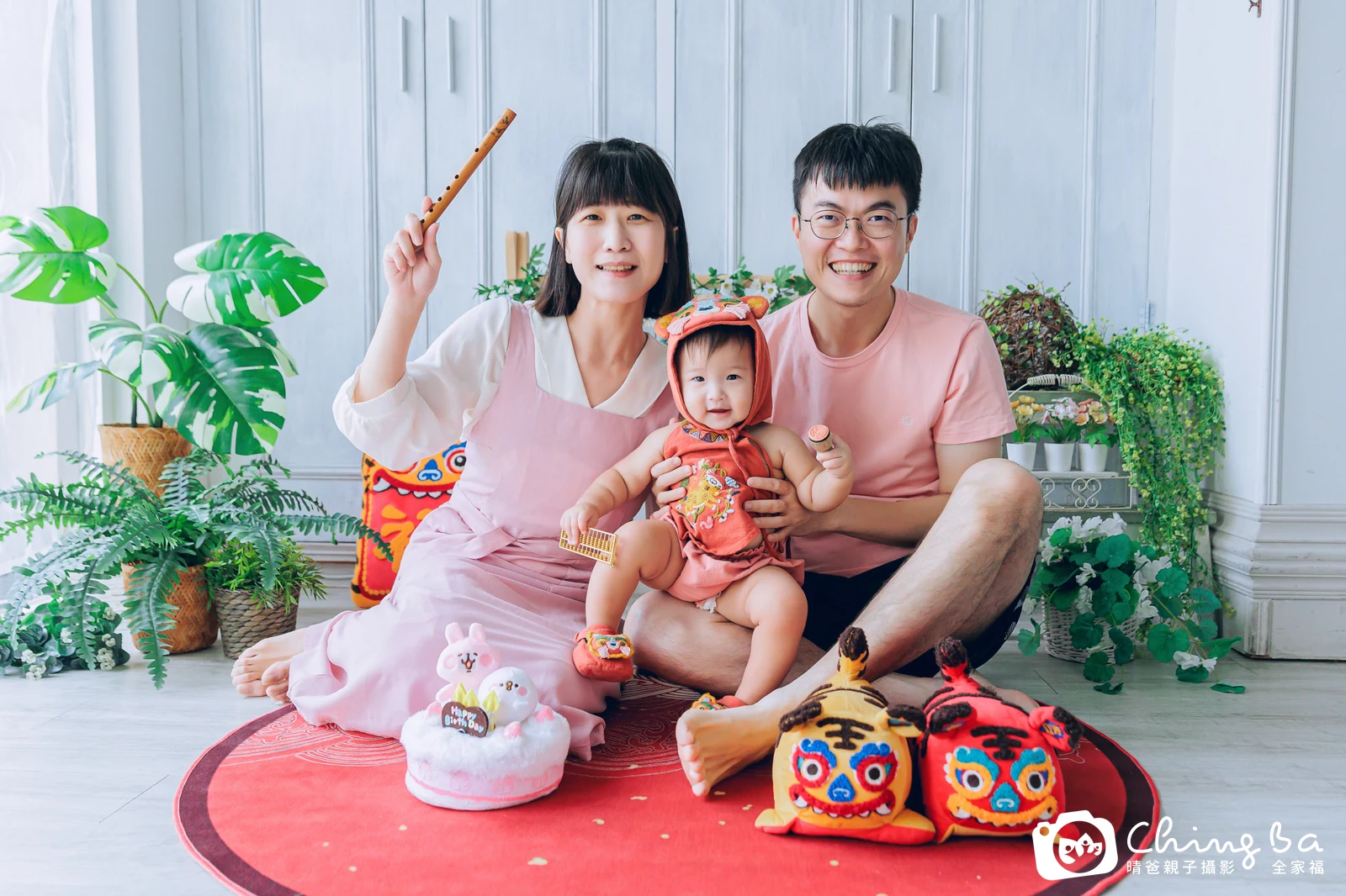 咘咘的台中小家庭抓周拍攝現場