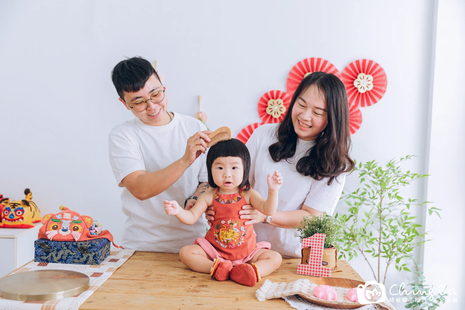 香香的台中小家庭抓周拍攝現場