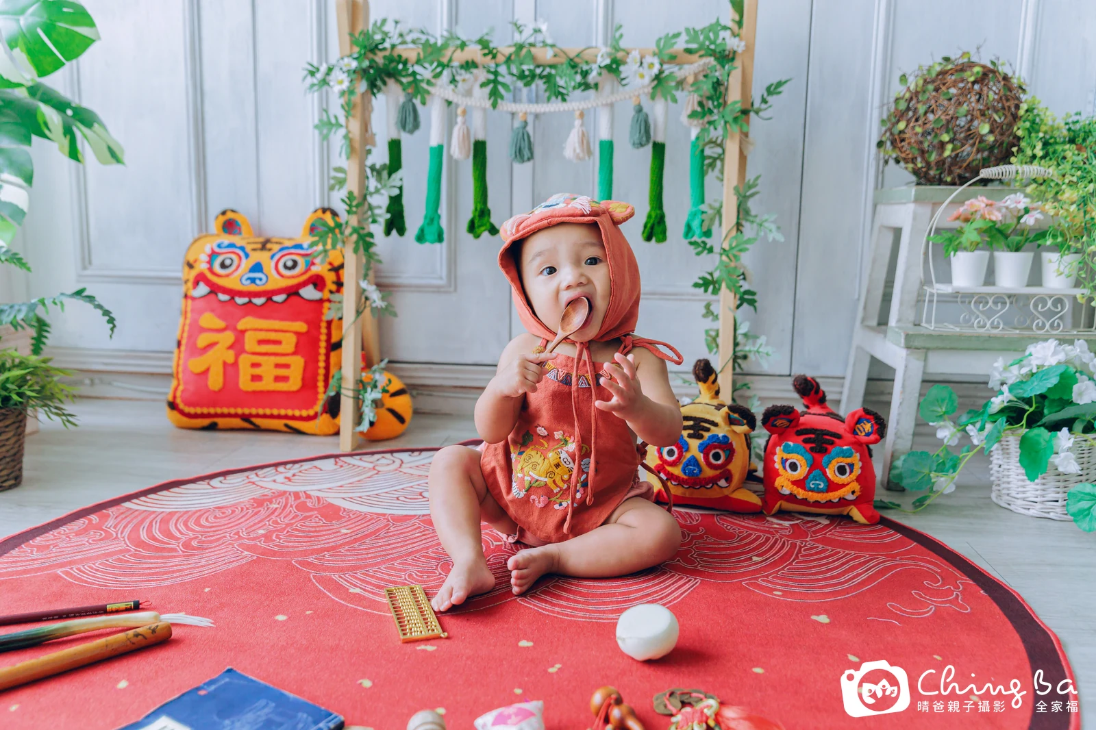 瑈瑈的台中小家庭抓周拍攝現場