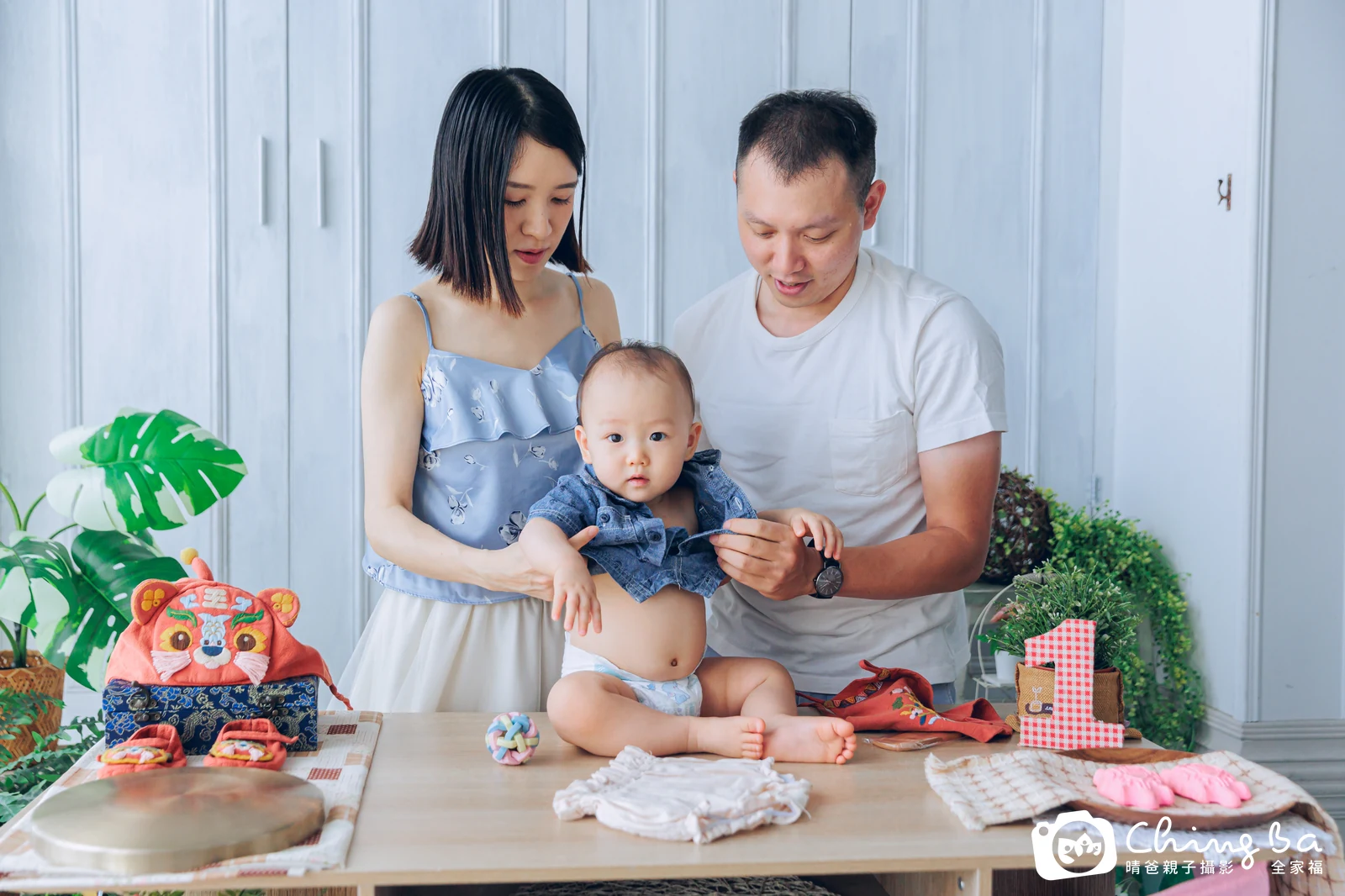 小Q的台中小家庭抓周拍攝現場