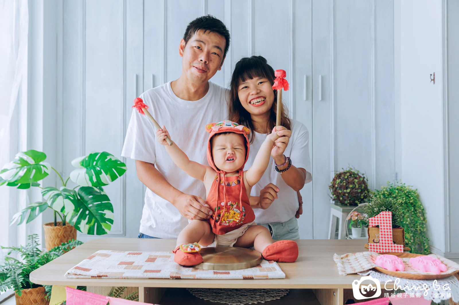 暟暟的台中小家庭抓周拍攝現場