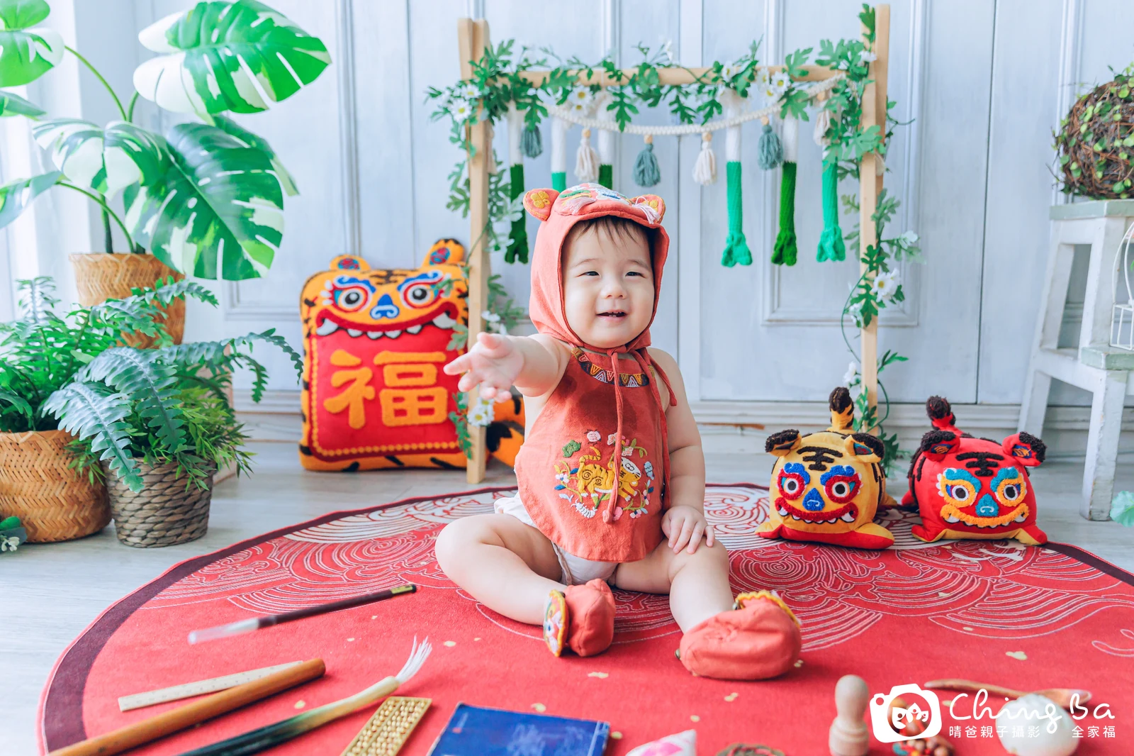 小貝果在台中拍小家庭抓周的珍貴一刻