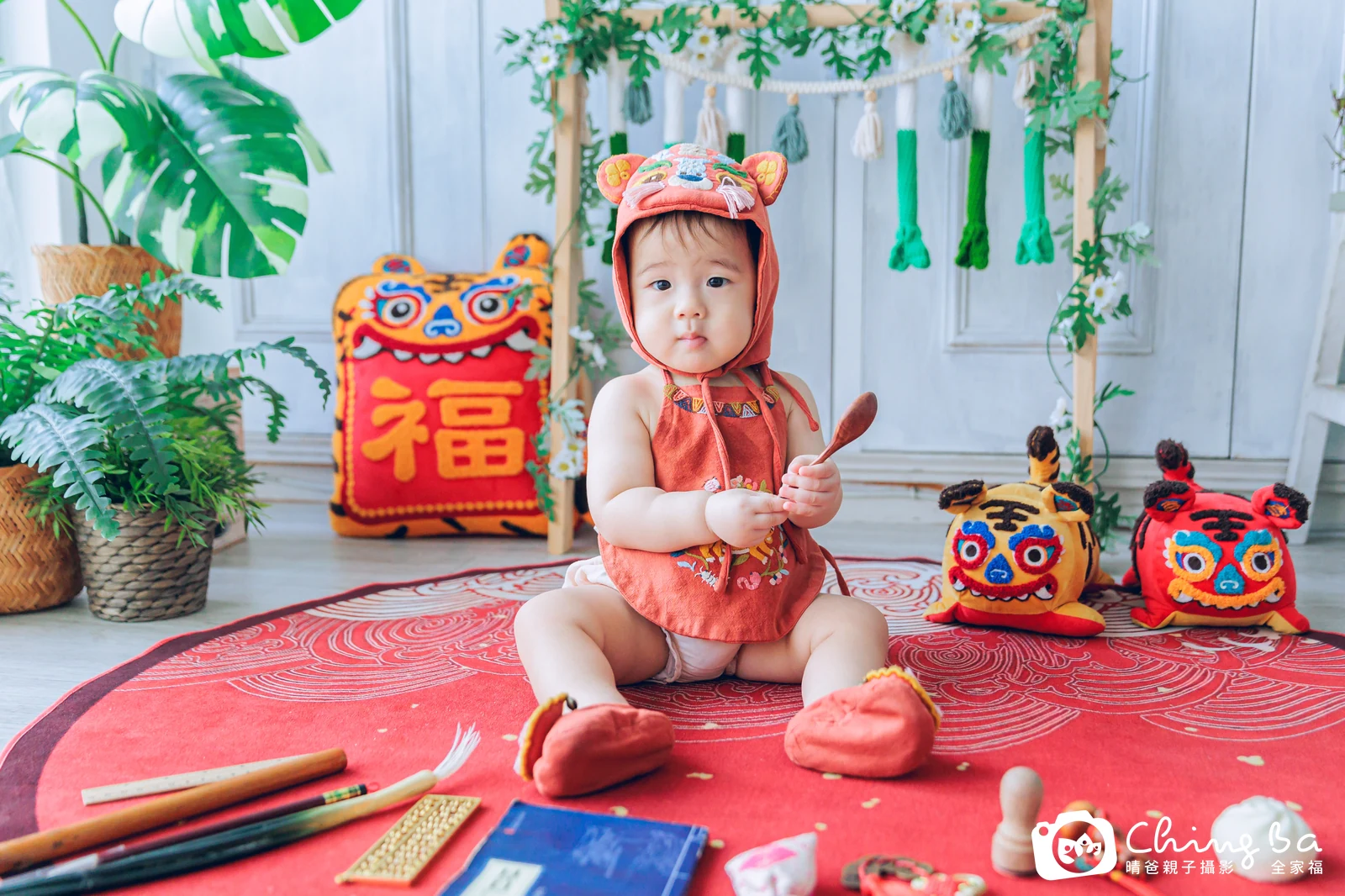 小貝果的台中小家庭抓周拍攝現場
