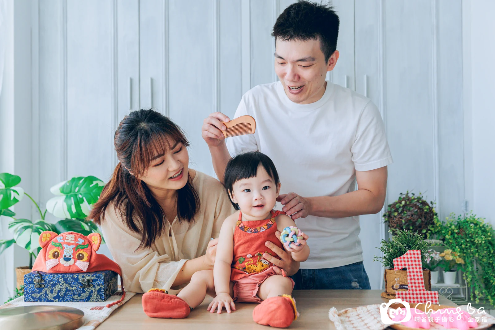 晴的台中小家庭抓周拍攝現場