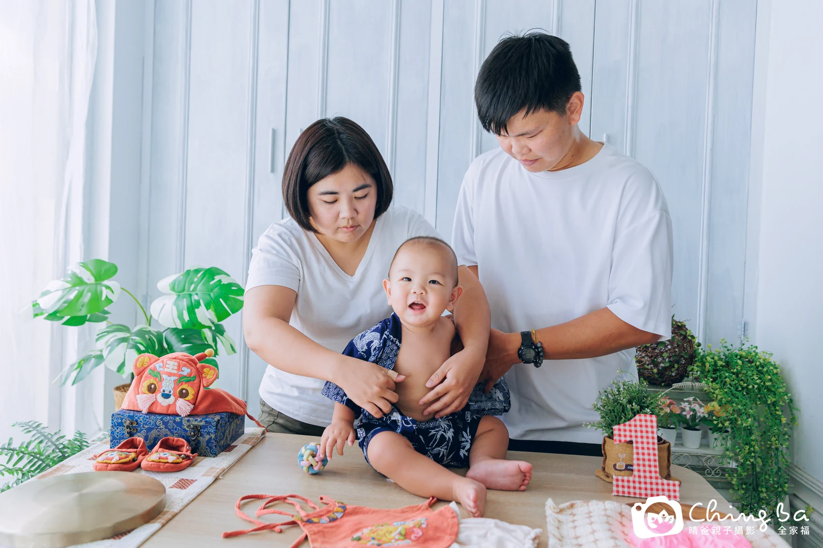 小西瓜的台中小家庭抓周拍攝現場