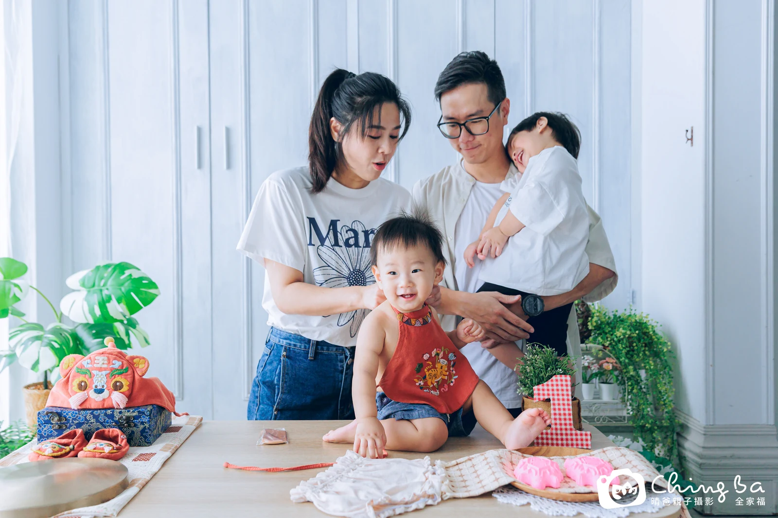 小澧的台中小家庭抓周拍攝現場