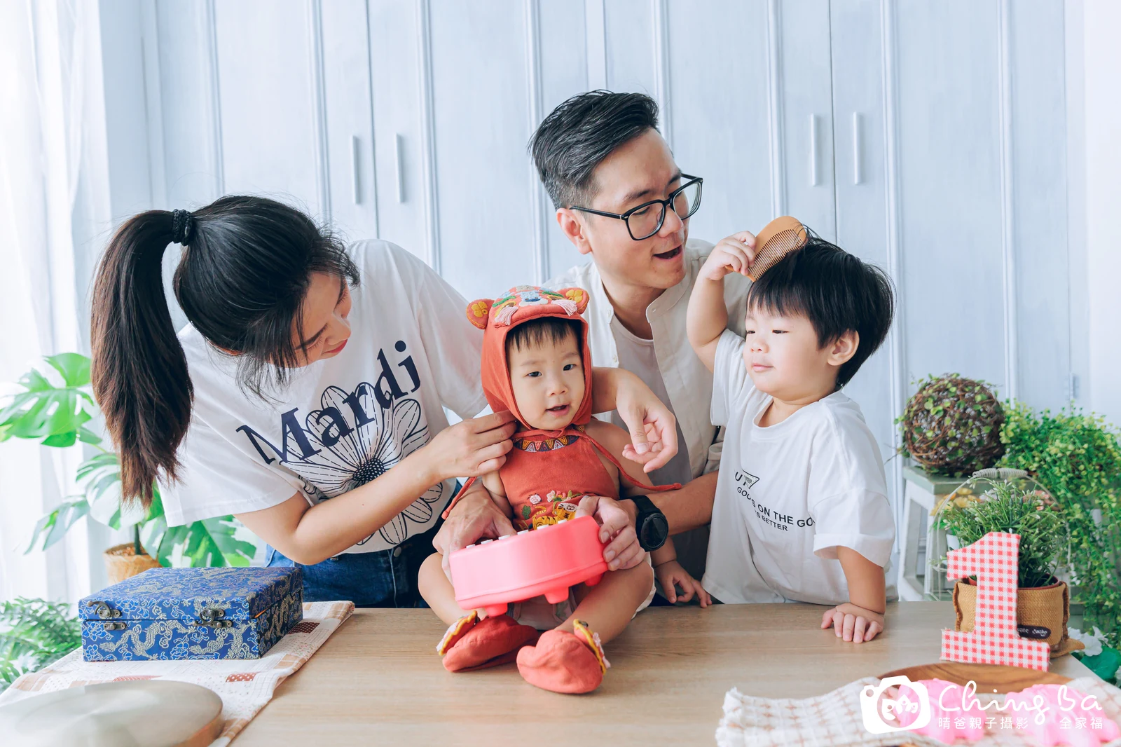 小澧的台中小家庭抓周拍攝現場