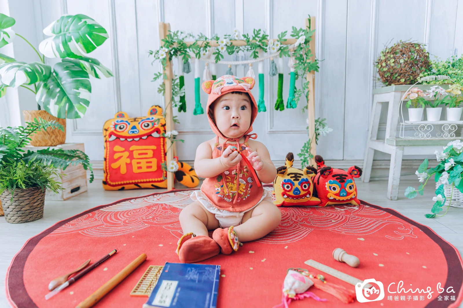 樂的台中小家庭抓周拍攝現場
