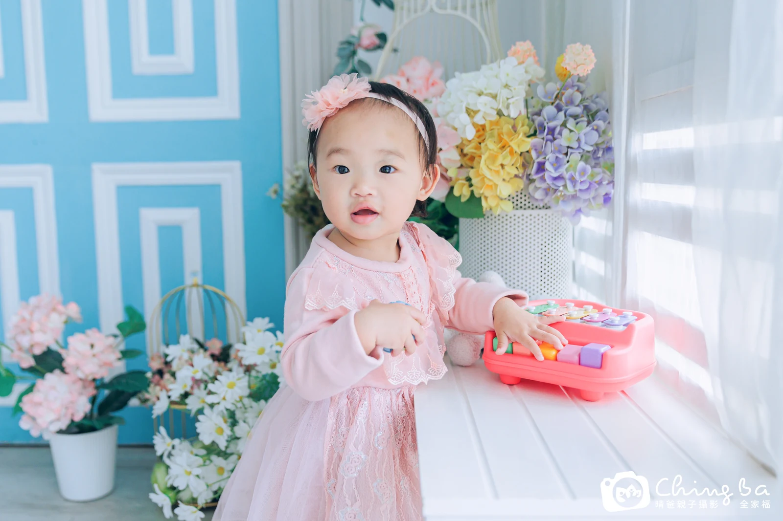 函函的台中小家庭抓周拍攝現場