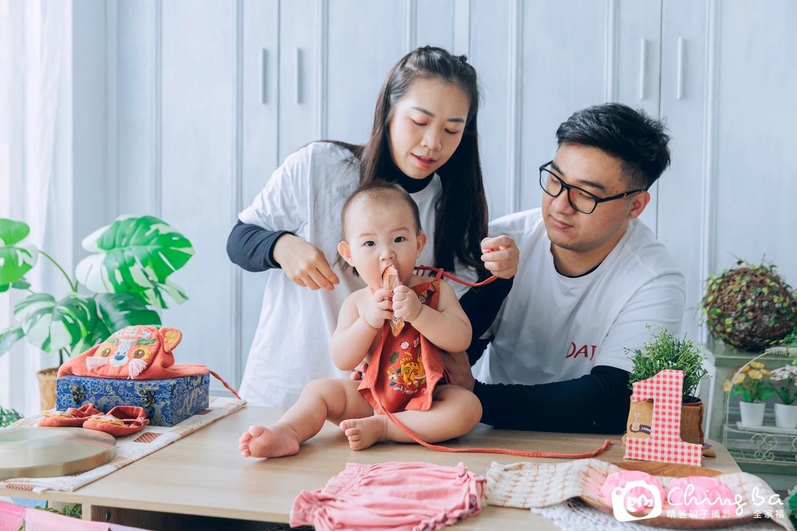 阿芙的台中小家庭抓周拍攝現場