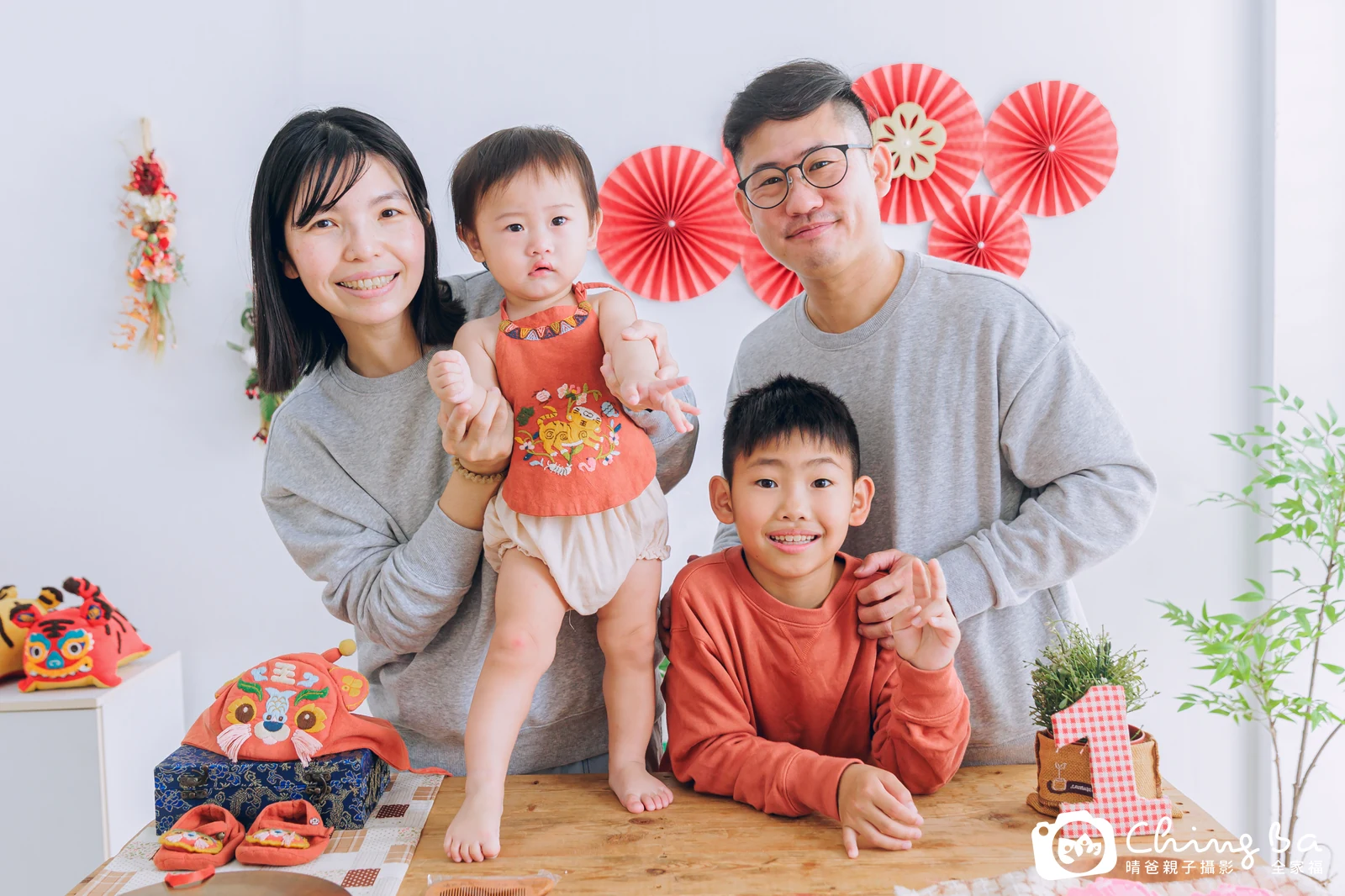 米堡的台中小家庭抓周拍攝現場