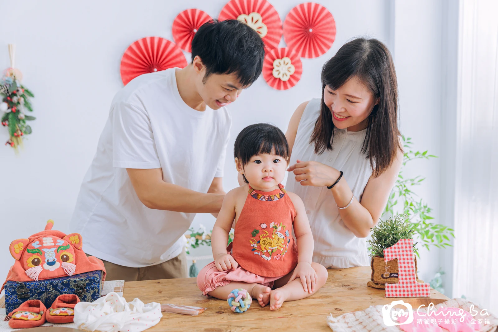 涵的台中小家庭抓周拍攝現場