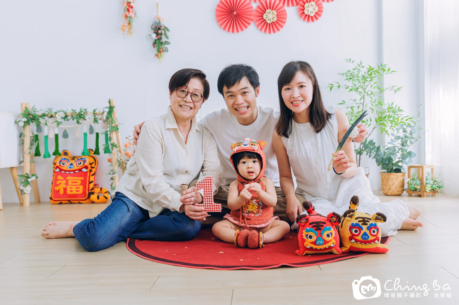 涵的台中小家庭抓周拍攝現場