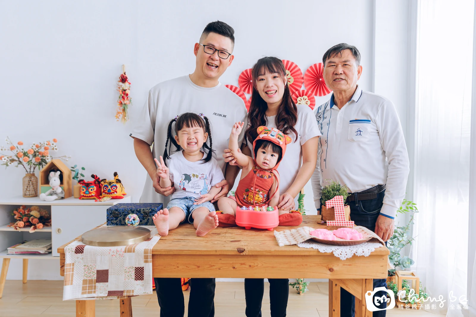 紅豆的台中小家庭抓周拍攝現場