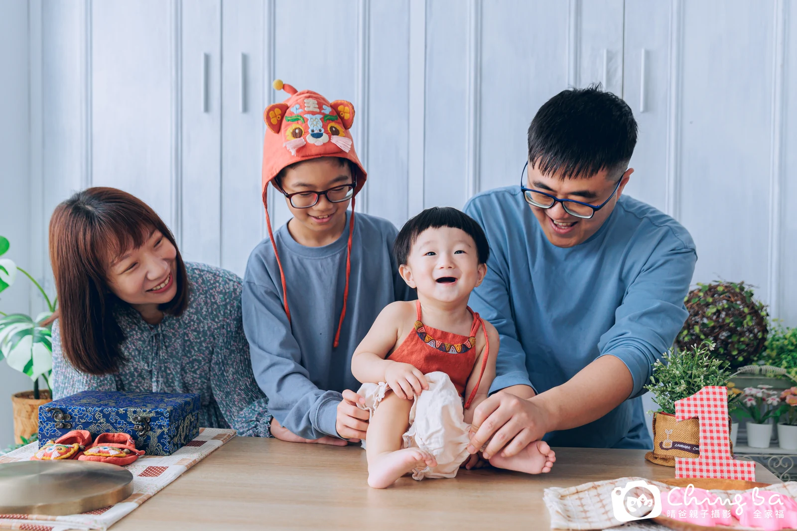楷楷的台中小家庭抓周拍攝現場