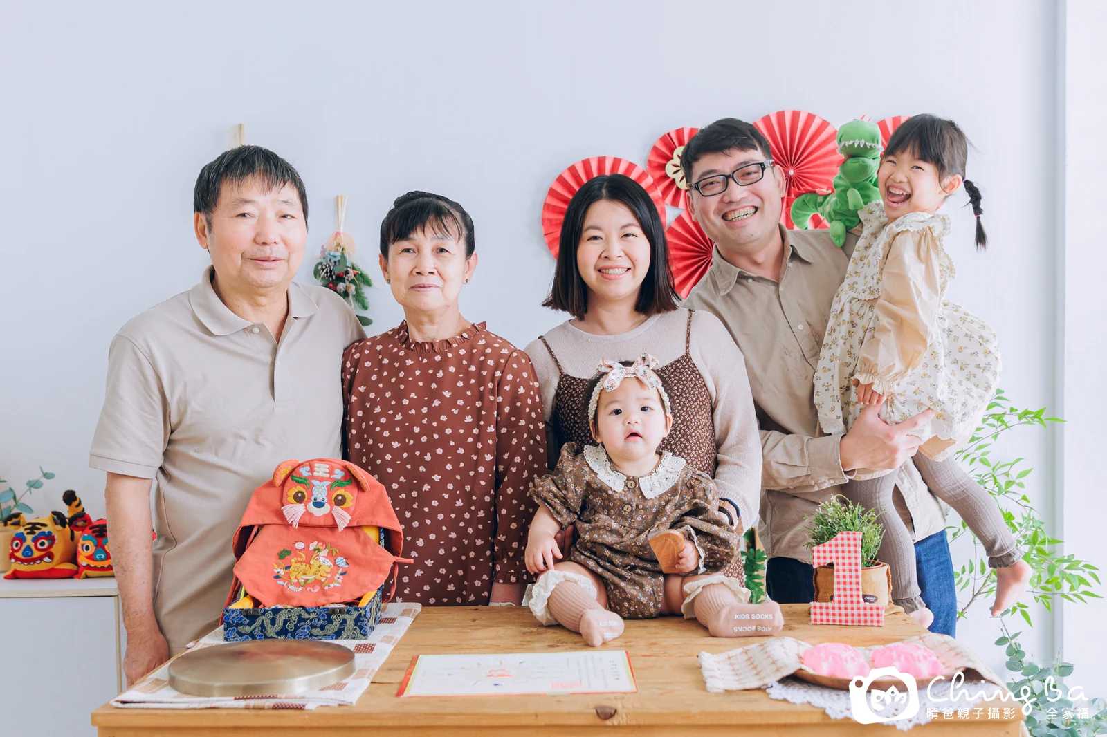 海星的台中小家庭抓周拍攝現場