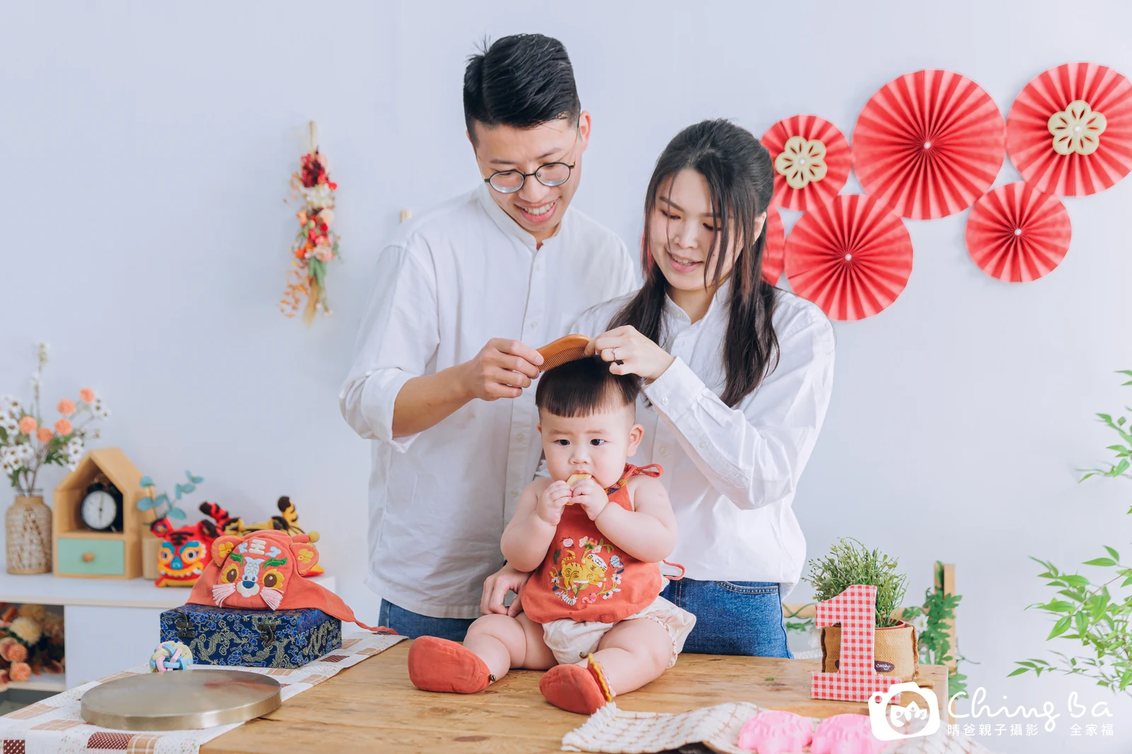 可頌的台中小家庭抓周拍攝現場