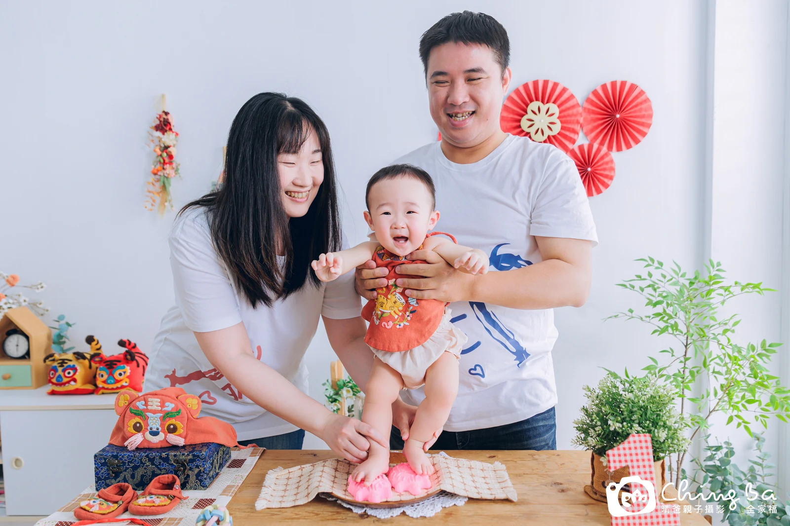 銨銨的台中小家庭抓周拍攝現場