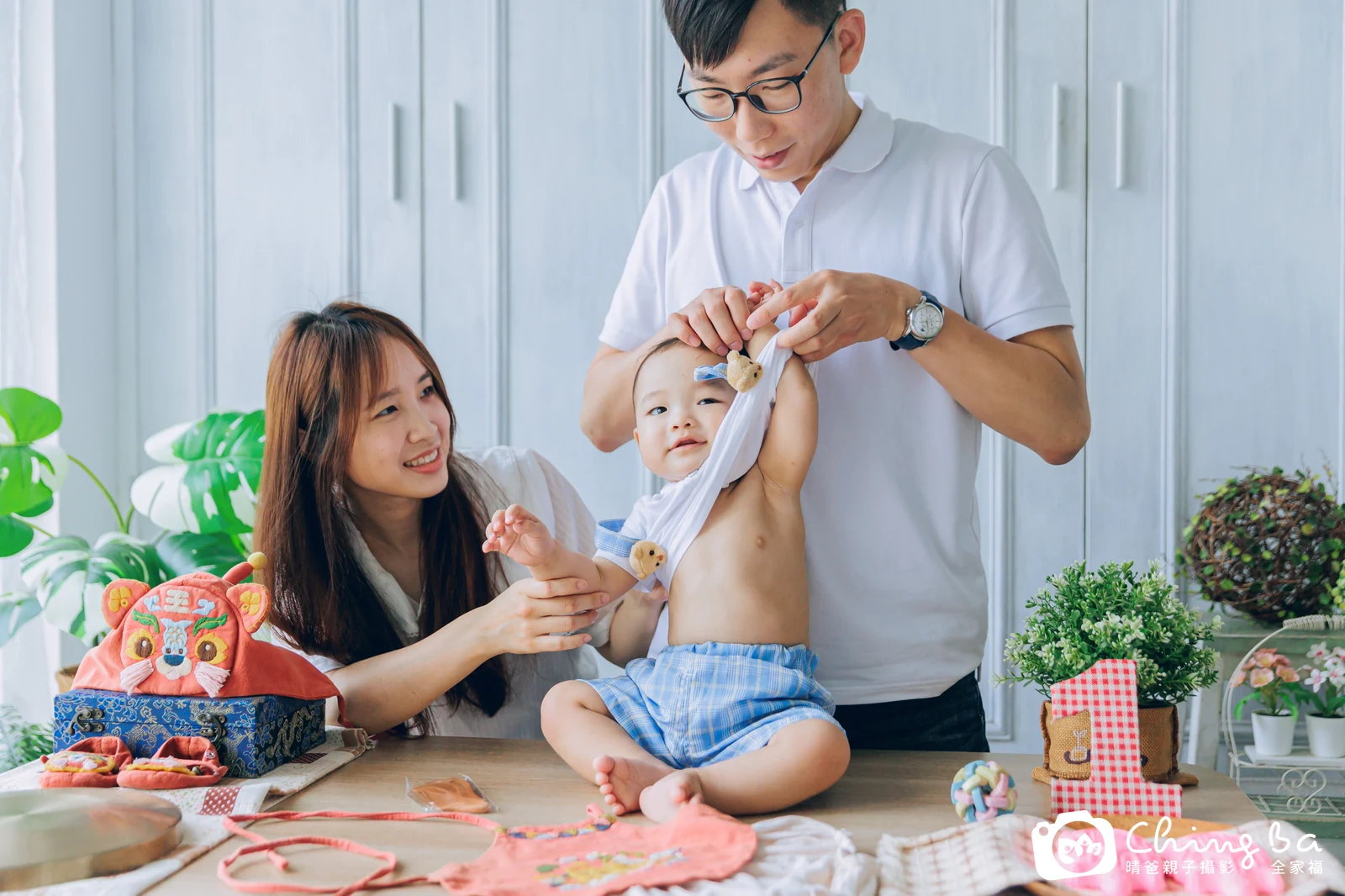 小澈的台中小家庭抓周拍攝現場