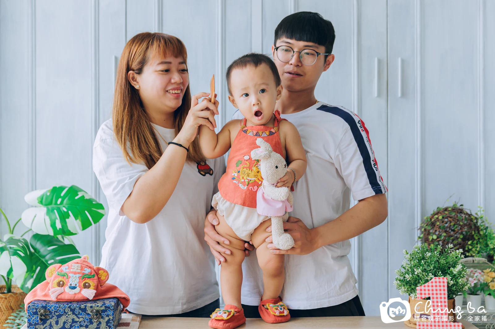 豆豆的台中小家庭抓周拍攝現場