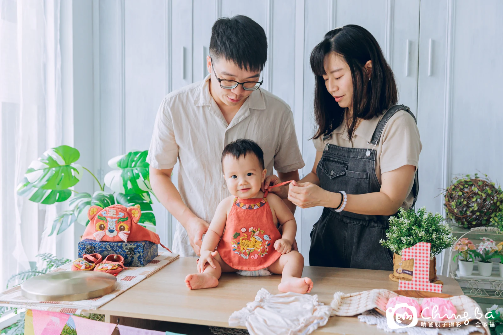 芋泥的台中小家庭抓周拍攝現場