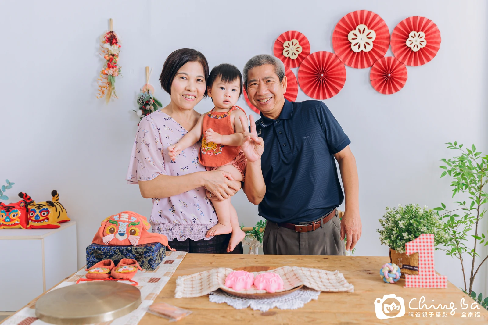霏的台中小家庭抓周拍攝現場