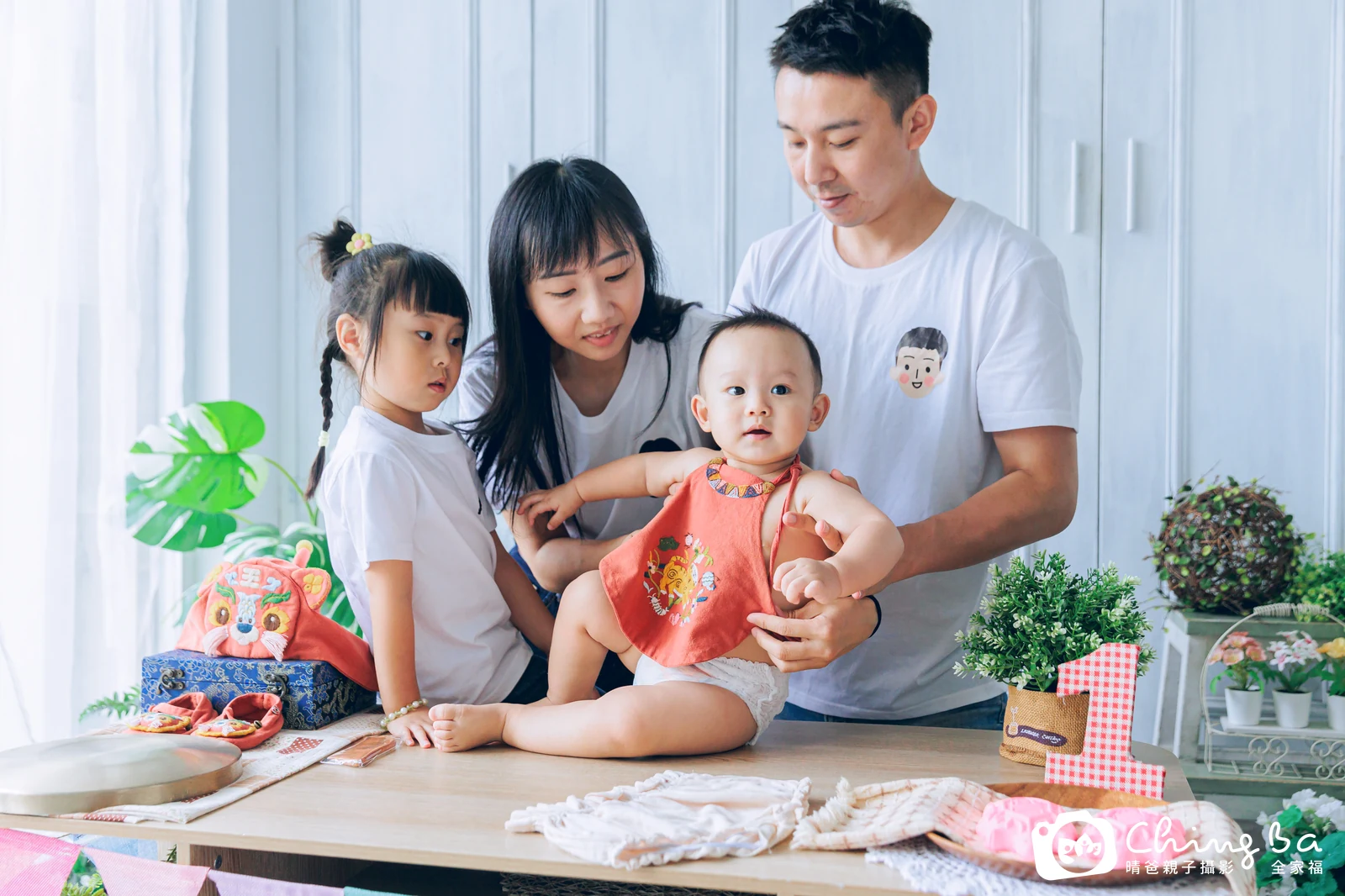小月亮的台中小家庭抓周拍攝現場