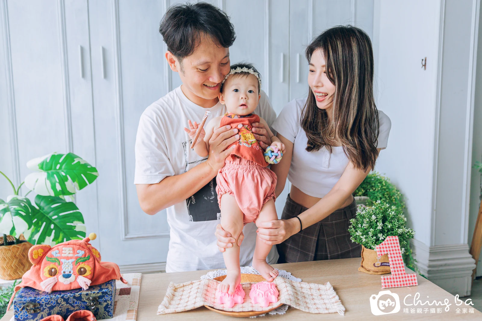 貝果在台中拍小家庭抓周的珍貴一刻