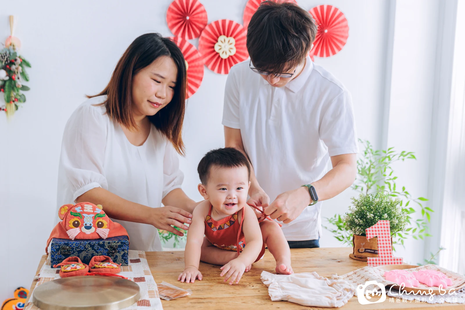小粉粿的台中小家庭抓周拍攝現場