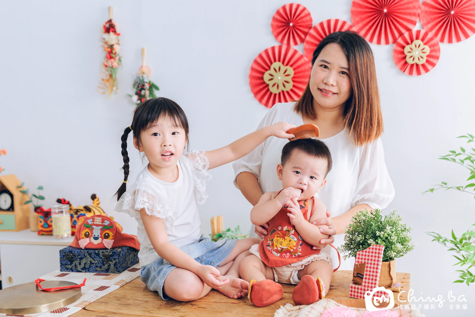 小粉粿的台中小家庭抓周拍攝現場