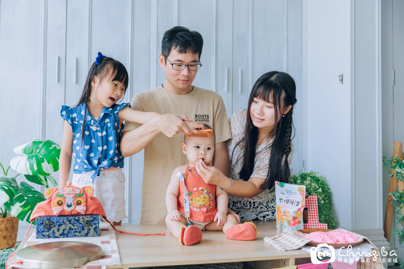 嘟嘟的台中小家庭抓周拍攝現場