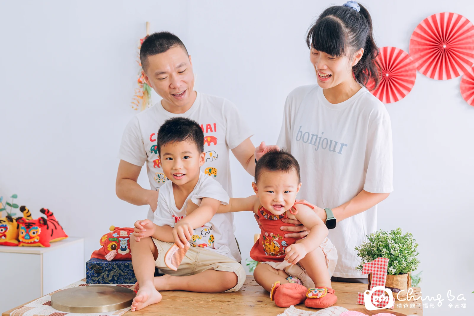 淘淘的台中小家庭抓周拍攝現場