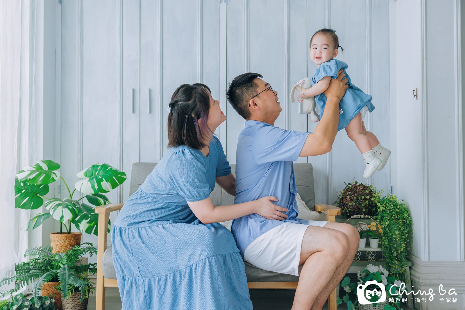 貝貝 1 歲寶貝 台中小家庭抓周紀念照｜晴爸親子攝影